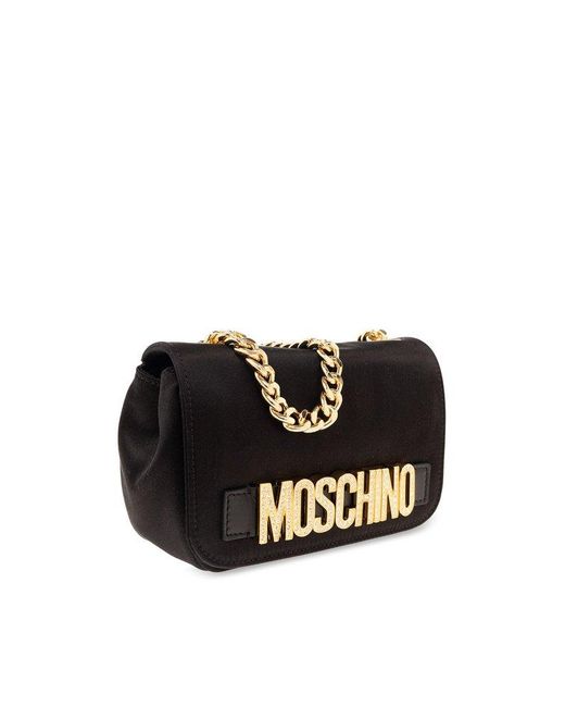 Moschino Black Satin Shoulder Bag,