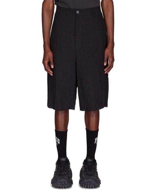 Balenciaga Black Knee-length Tailored Shorts for men