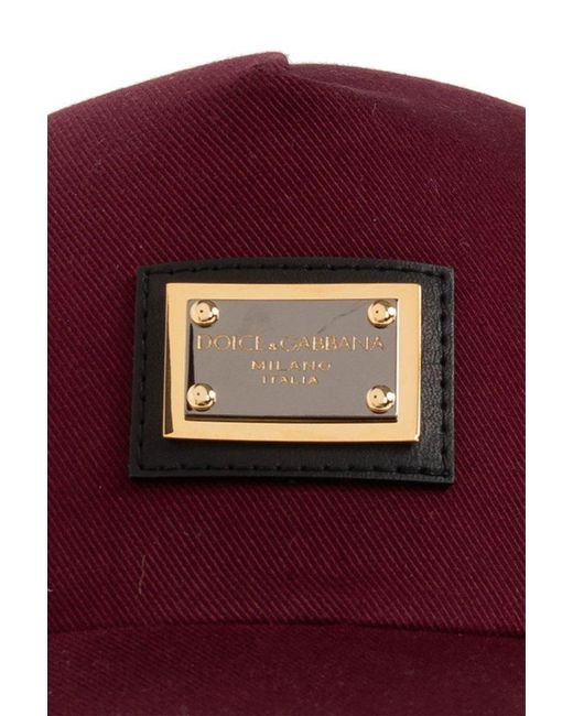 Dolce & Gabbana Red Baseball Cap With Logo, for men