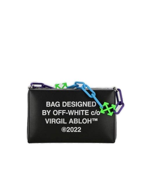 Off-White c/o Virgil Abloh Black Logo Printed Zip-up Clutch Bag