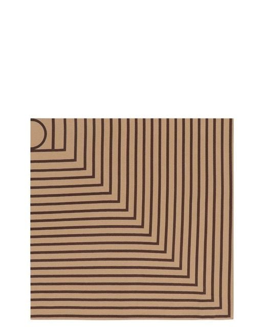 Totême  Brown Printed Silk Scarf