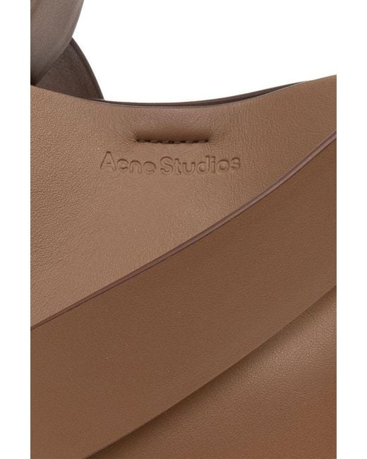 Acne Brown Musubi Logo Embossed Micro Tote Bag