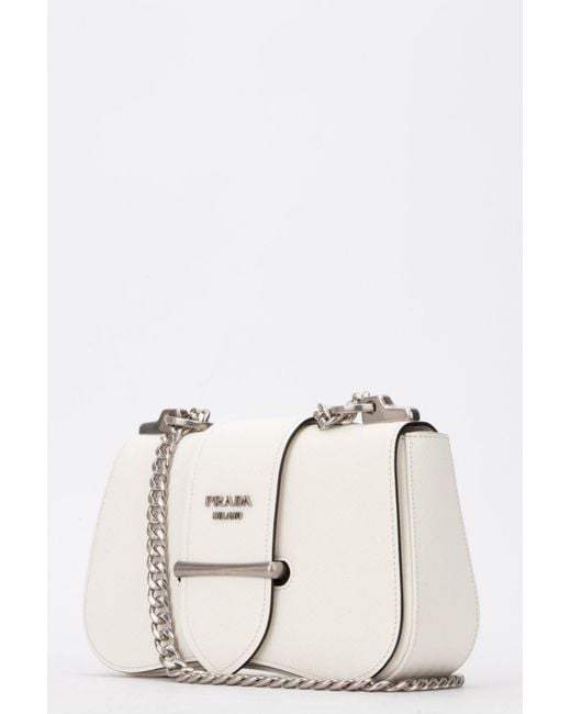 Prada Sidonie Saffiano Leather Bag in White Lyst Canada