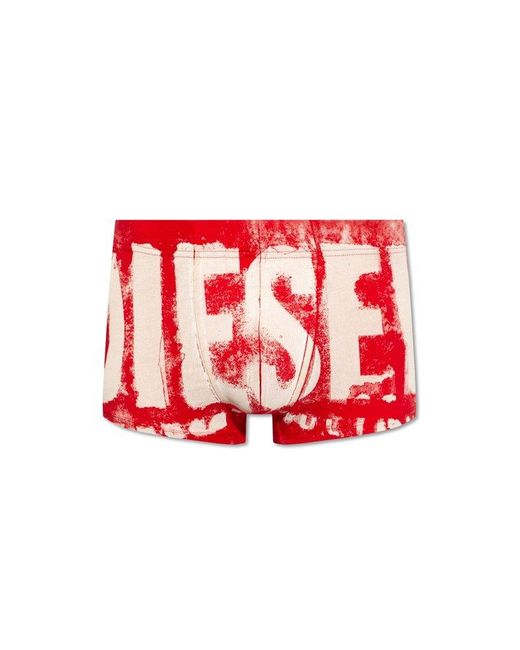 DIESEL Red 'umbx-damien' Boxers With Logo, for men