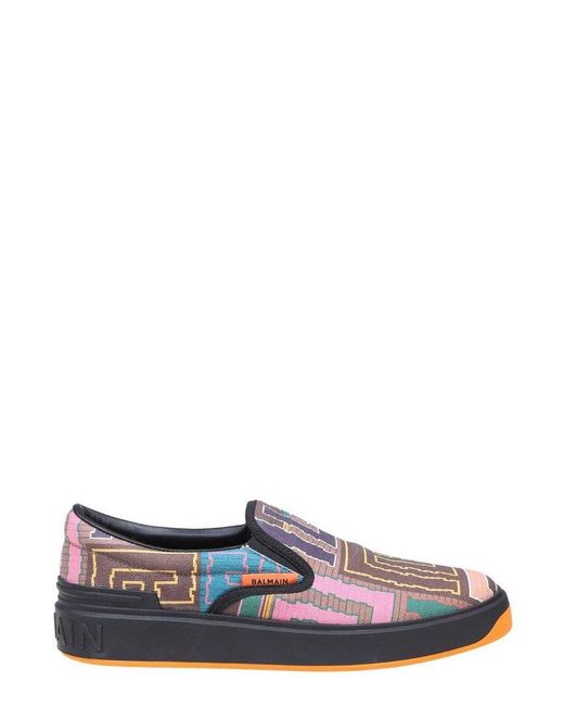 Balmain Multicolor B-court Slip-on Sneakers for men