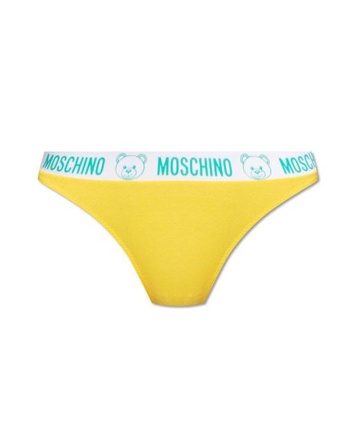 Moschino Yellow Bra With Logo,