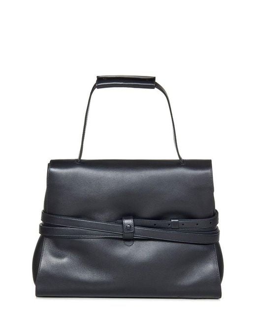 Moschino Black Medium Tie Me Foldover Shoulder Bag