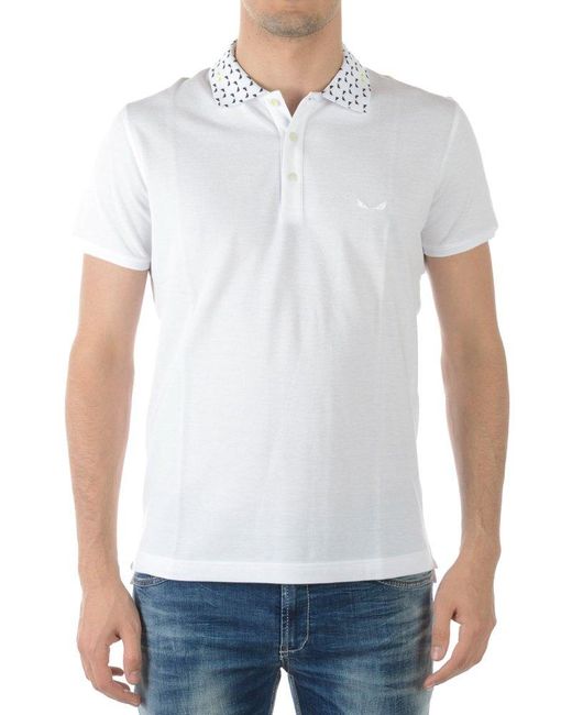 Fendi White Logo-detailed Polo Shirt for men