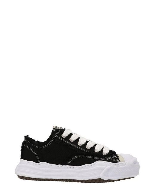 Maison Mihara Yasuhiro Hank Og Frayed Lace-up Sneakers in Black | Lyst