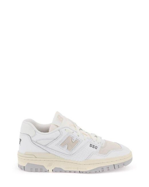 New Balance White 550 Lace-up Sneakers
