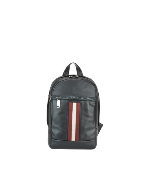 Bally Black High Point Leather Sling Backpack for men