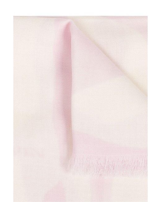 Lanvin Pink Patterned Scarf.,