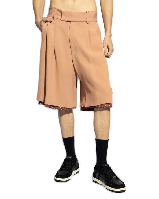 Amiri Natural Logo Patch Tailored Shorts for men