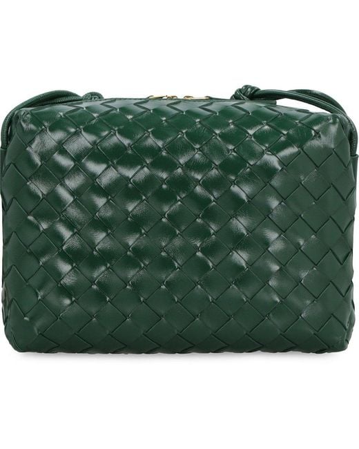 Bottega Veneta Green Loop Woven Zipped Camera Bag