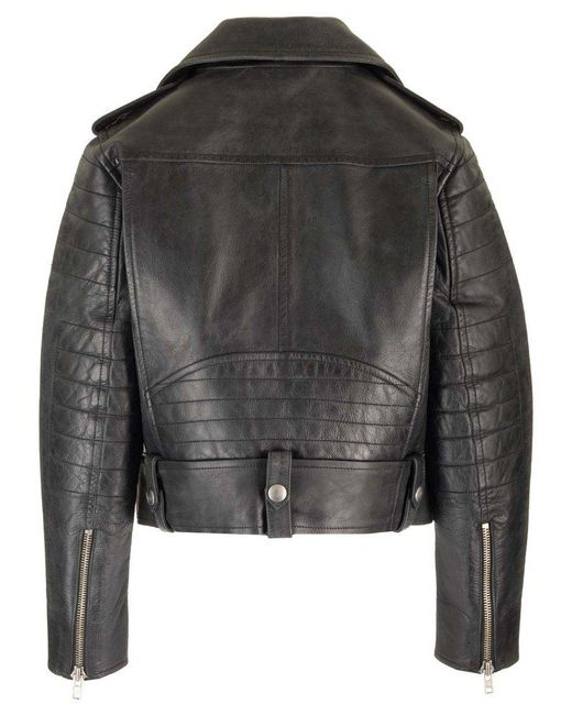 Stand Studio Black Leather Biker Jacket