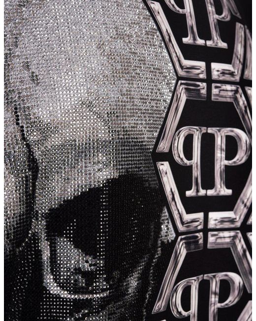 Philipp Plein Black Skull And Plein Sweatshirt In for men