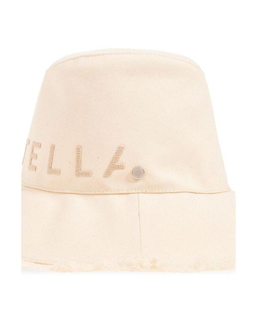 Stella McCartney Natural Bucket Hat With Logo,