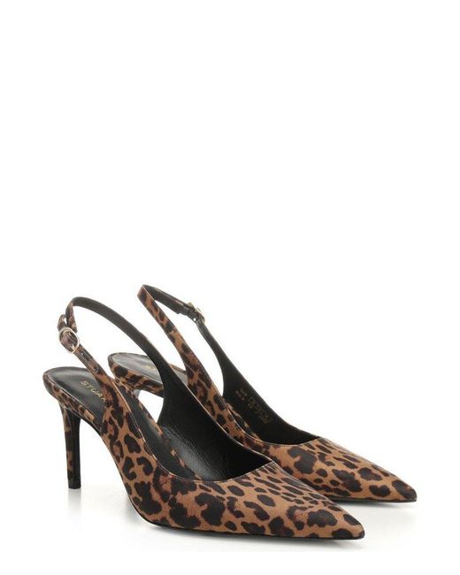 Stuart Weitzman Brown Stuart Power Slingback Pumps