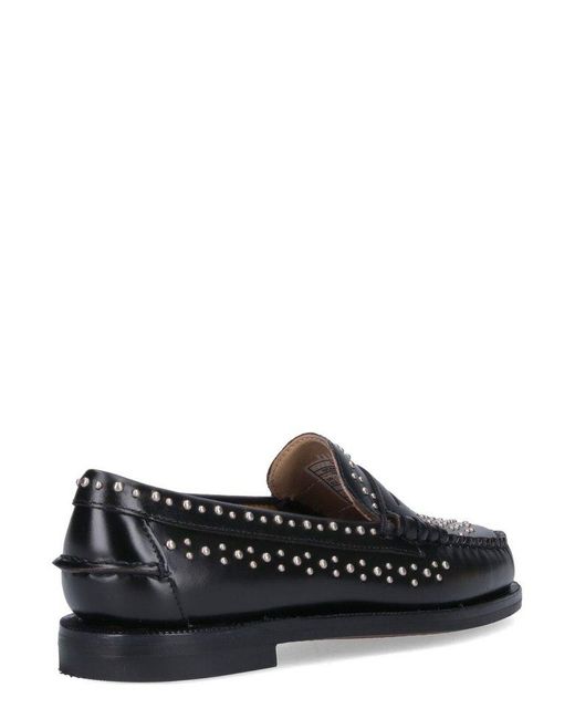 Sebago Black Dan Stud-Embellished Slip-On Loafers