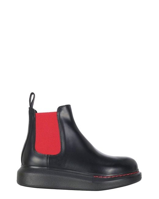 Alexander McQueen Hybrid Chelsea Boots in Red | Lyst