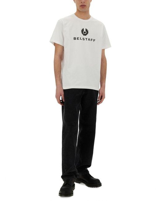 Belstaff White Logo Emblem T-Shirt for men