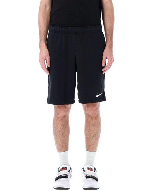 Nike Black Dry Dri-fit Fleece Fitness Shorts for men