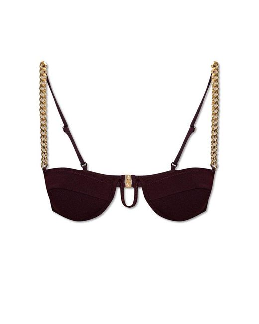 Stella McCartney Brown Chain Detailed Bikini Bra