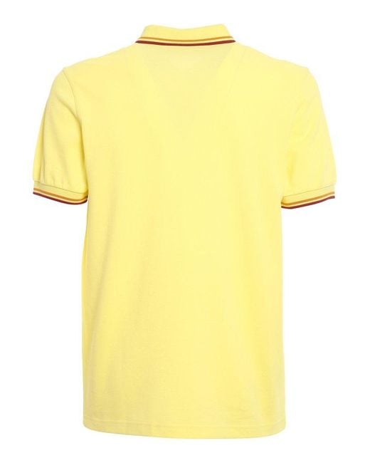 Fred Perry Yellow Twin Tipped Short-sleeved Polo Shirt for men