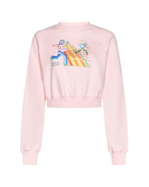 Casablancabrand Pink Crayon Tennis Players Sweatshirt