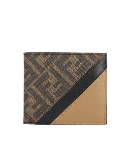 Fendi Brown Diagonal Wallet for men