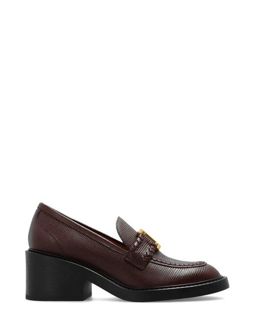 Chloé Brown 'marcie' Heeled Loafers,