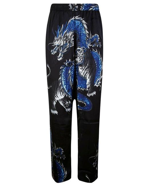 Y. Project Blue Button Panel Dragon Track Pants for men