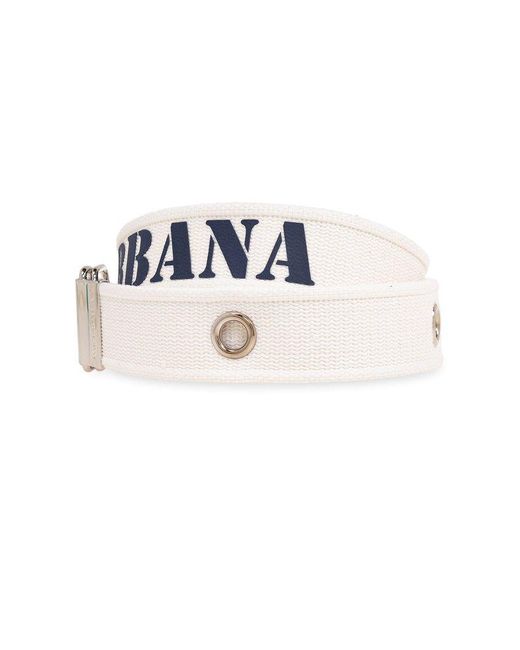Dolce & Gabbana White Belt With Logo, for men
