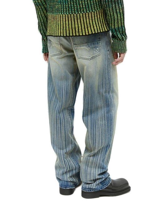 DIESEL Green 2001 D-Macro Straight-Leg Jeans for men
