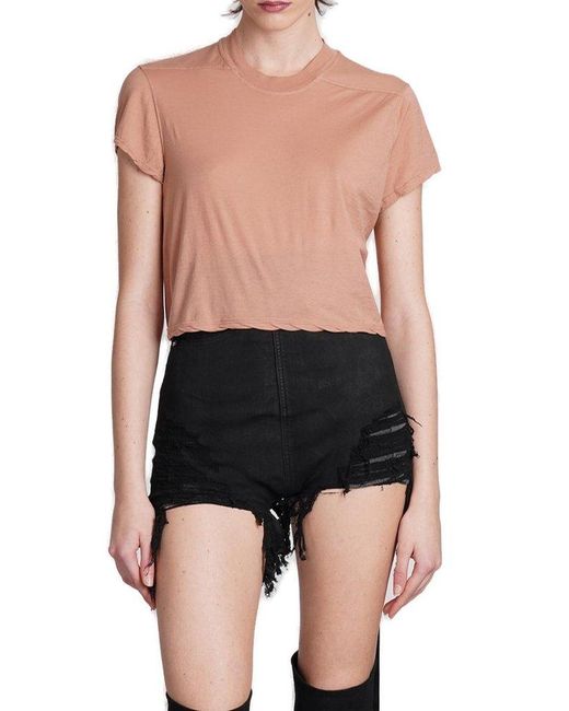 Rick Owens Black Cropped Small Level T T-shirt