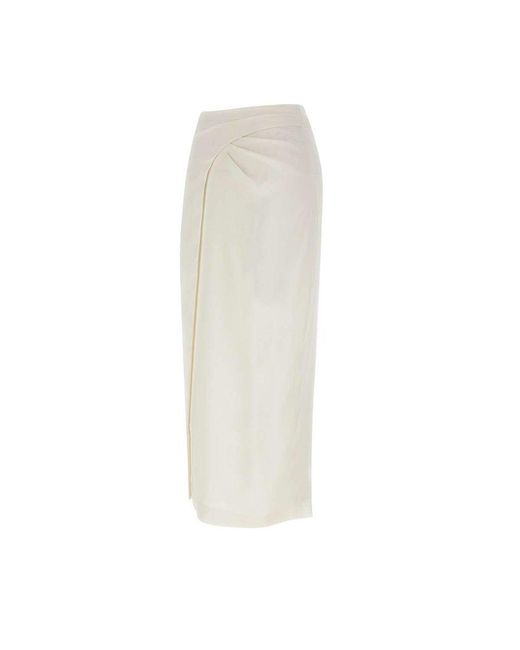 IRO Pumiko Crepe Midi Wrap Skirt in White | Lyst