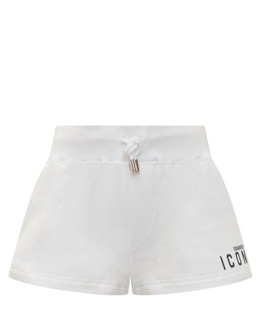 DSquared² White Icon Collection Be Icon Short Pants