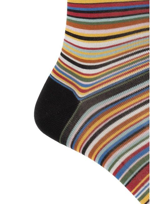 Paul Smith Black Striped Pattern Socks for men