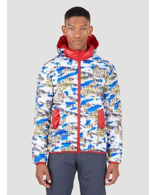Colmar White Landscape Print Quilted Jacket