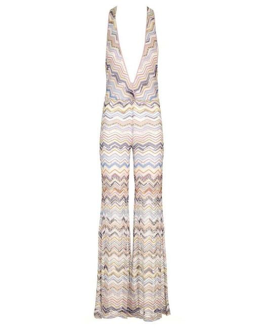 Missoni White Knitted Viscose Jumpsuit