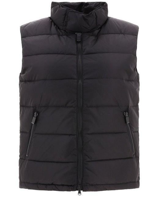 Aspesi Black Funnel-Neck Padded Gilet