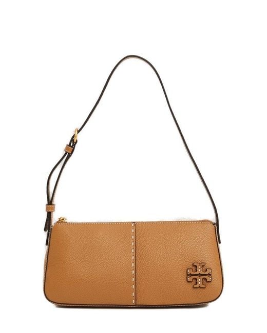 Tory Burch Mcgraw Wedge Zipped Shoulder Bag in Brown | Lyst Canada
