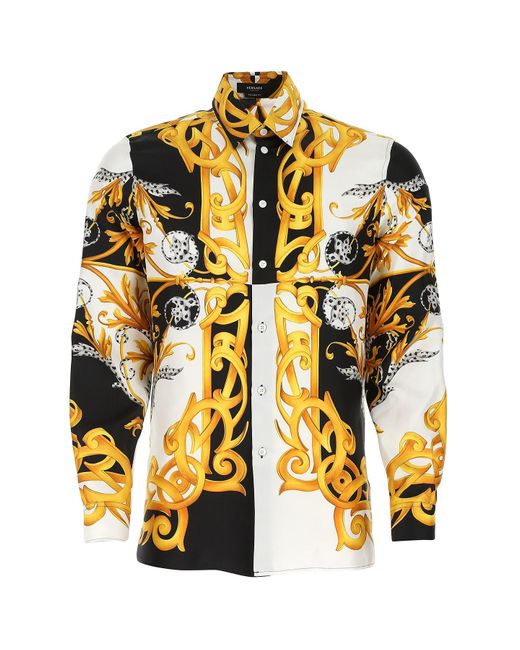 Versace Barocco Acanthus Print Silk Shirt for Men | Lyst