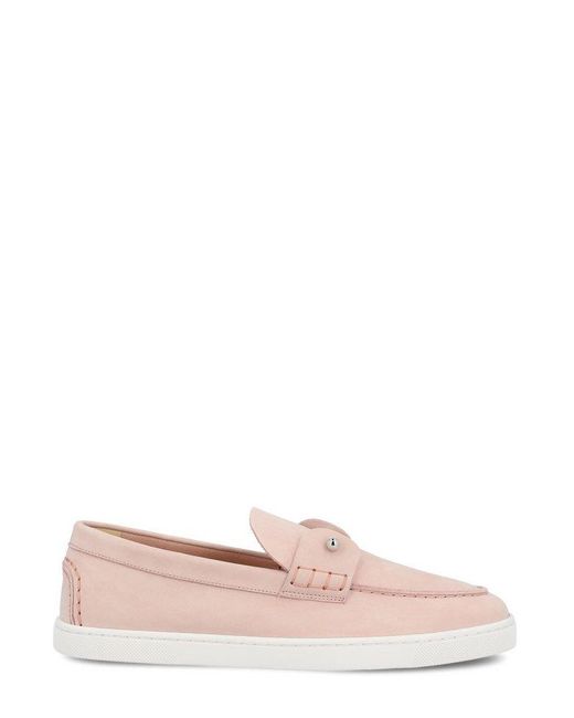 Christian Louboutin Pink Chambeliboat Leather Loafers