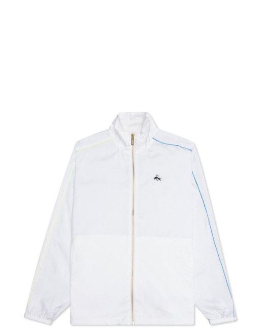 PUMA Blue Logo Embroidered Zip-Up Jacket for men
