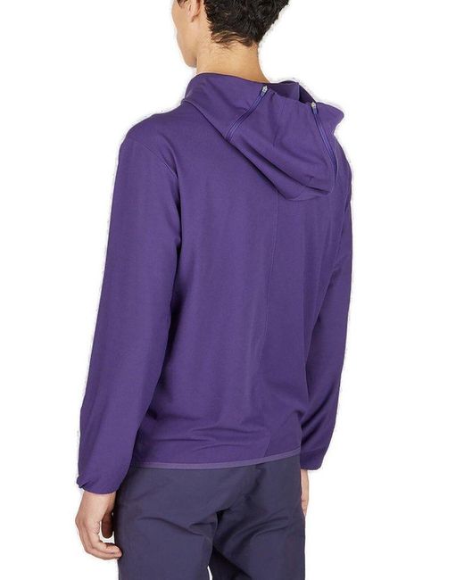Post Archive Faction PAF Purple 5.0 Center Zip-Up Drawstring Hoodie for men