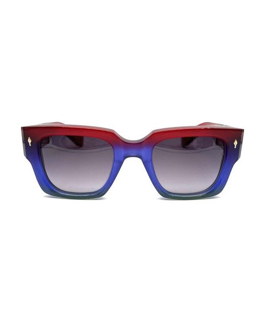 Jacques Marie Mage Blue Enzo Square Frame Sunglasses