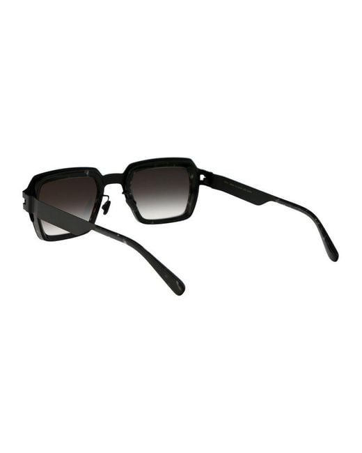 Mykita Black Lennon Square Frame Sunglasses