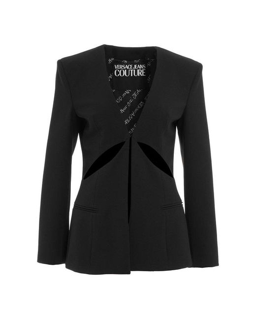 Versace Black Single-breasted Cut-out Tailored Blazer