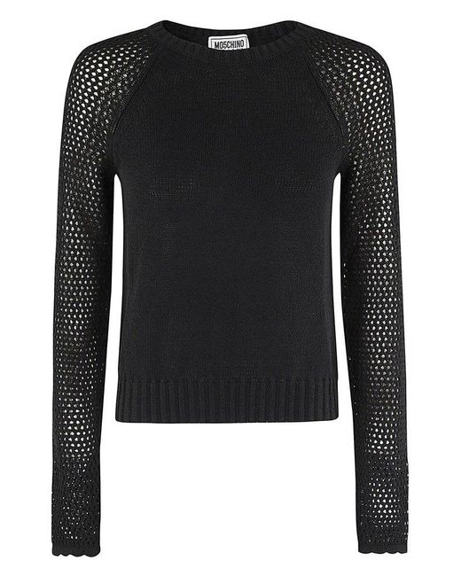 Moschino Black Jeans Open-knit Jumper